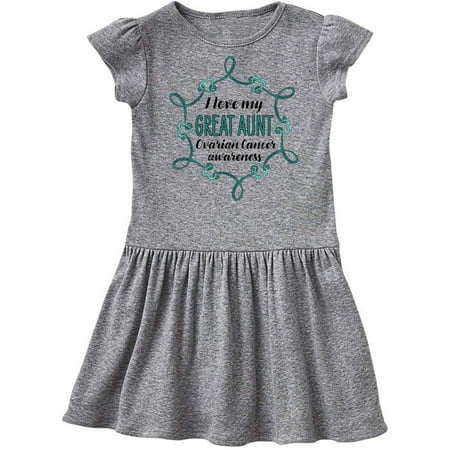 

Inktastic I Love My Great Aunt Ovarian Cancer Awareness Gift Toddler Girl Dress