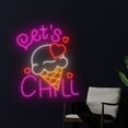 thumbnail image 2 of Handmadetneonsign Let's Chill Ice Cream Neon Sign, Ice Cream Neon Art Decor, Ice Cream Neon Wall Decor, 2 of 5