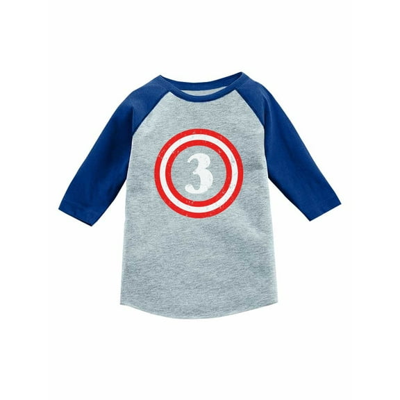 Captain 3rd Birthday Gift 3 Years old 3/4 Sleeve Baseball Jersey Toddler Shirt 3T Blue