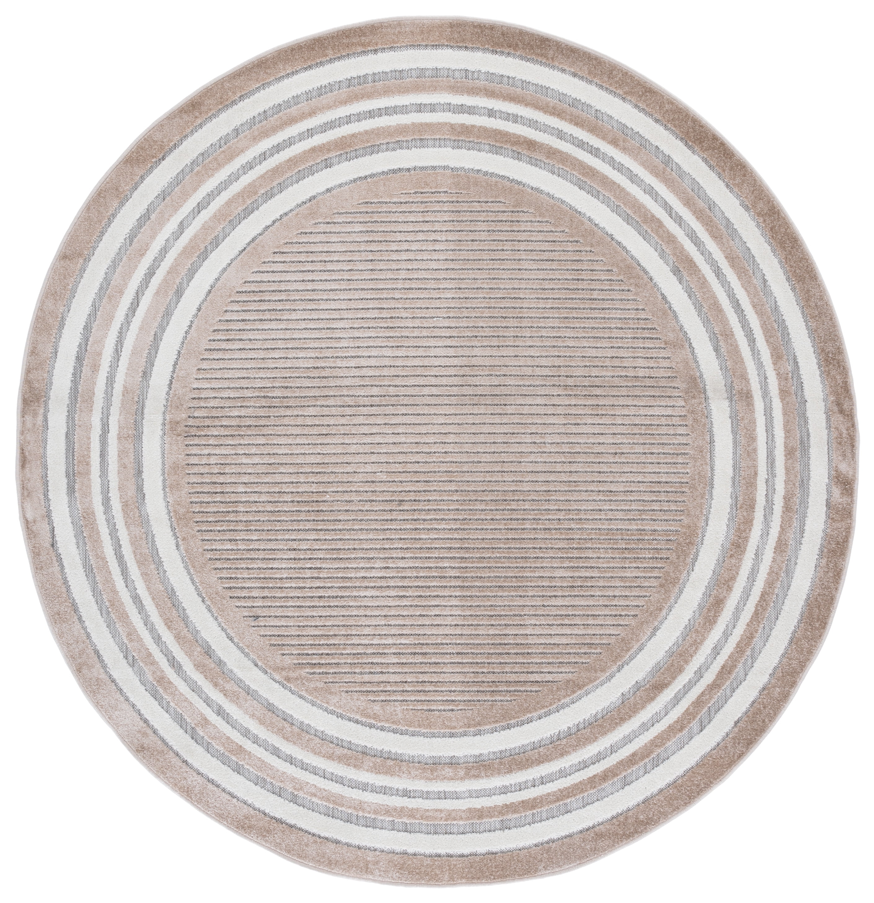 Safavieh Cabana Henry Striped Indoor/Outdoor Area Rug, Beige/Ivory, 6'7" x 6'7" Round