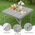 thumbnail image 4 of Vinyl Tablecloth Vintage Tribal Patterns Artistic Natural Boho chic, Elastic Fitted Waterproof Table Cover Backed, 4 of 6