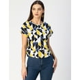 thumbnail image 2 of Moomaya Round Neck Short Sleeve Printed Loose Fit Top - Women's Casual Top, 2 of 9