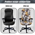 thumbnail image 4 of SCRAWLGOD Cat White Gray Yellow Removable Office Chair Covers Dustproof Stain Resistant Computer Desk Chair Seat Covers Easy to Remove Comfortable Desk Chair Covers, S, 4 of 7