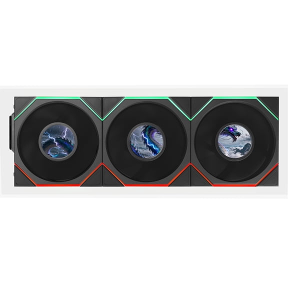 Lian Li UNI FAN TL LCD Flex 120mm Reverse Blade ARGB Fan, 3 Pack, Controller Not Included, Black (12RTLLCD1F3B)