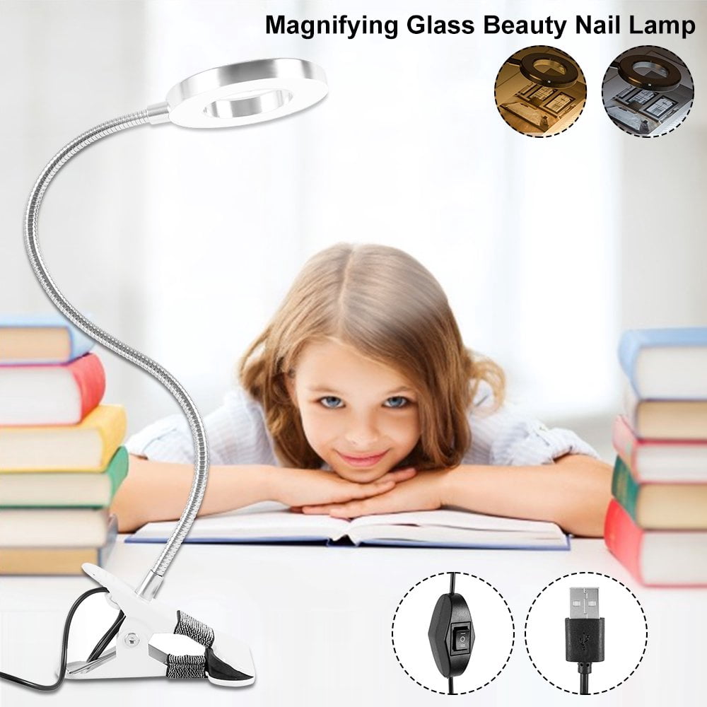 Lampe De Lecture Avec Pince LED Lampe De Bureau à Pince, 3 Couleur Luminosité Réglable, USB Lampe De Chevet Pince Protection Des Yeux 360 Flexible Lampe De Lecture Pour Etude Et Travail