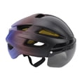 thumbnail image 1 of Bike Helmet with Technology Cycling Helmet with LED Light Adjustable Head Circumference Up to 65cm Built in Goggles for Mountain Road Bike, 1 of 7