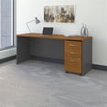 thumbnail image 2 of Pemberly Row Engineered Wood 72W x 24D Office Desk with Drawers - Natural Cherry, 2 of 7