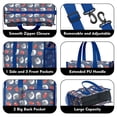 thumbnail image 3 of Teacher Tote Bag,Blue Football Helmets and Balls Pattern Teacher Utility Tote Bag,Large Work Tote Bags for Women with Multiple Pockets,Top Zipper Closure,13.8x10.6x6.7 Inch, 3 of 5