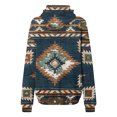thumbnail image 4 of ICHUANYI Clearance Women's Top Casual Printed Ethnic Style Wide Long Sleeved Hooded Sweater(Dark Blue, XL) ICHUANYI WER2023081514452, 4 of 5