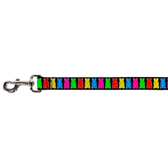 Bright Colored Gummy Bears Lined Up on Black Fun Animal Pet Dog Cat Leash