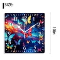 thumbnail image 2 of 10 Inch Wall Clock Battery Operated Silent Clock Decorative for Office, Kitchen, Outdoor, Living Room，Starry Shiny Sparkling Butterfly on Dark Style, 2 of 4