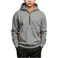 thumbnail image 3 of Frnrwgo Boys Hoodie 5-15Y Fleece Lined Half Zip Heavyweight Pullover Sweatshirt for Fall Winter, 3 of 10