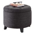 thumbnail image 3 of Convenience Concepts Designs4Comfort Pouf Rond en Tissu Gris, 3 of 5