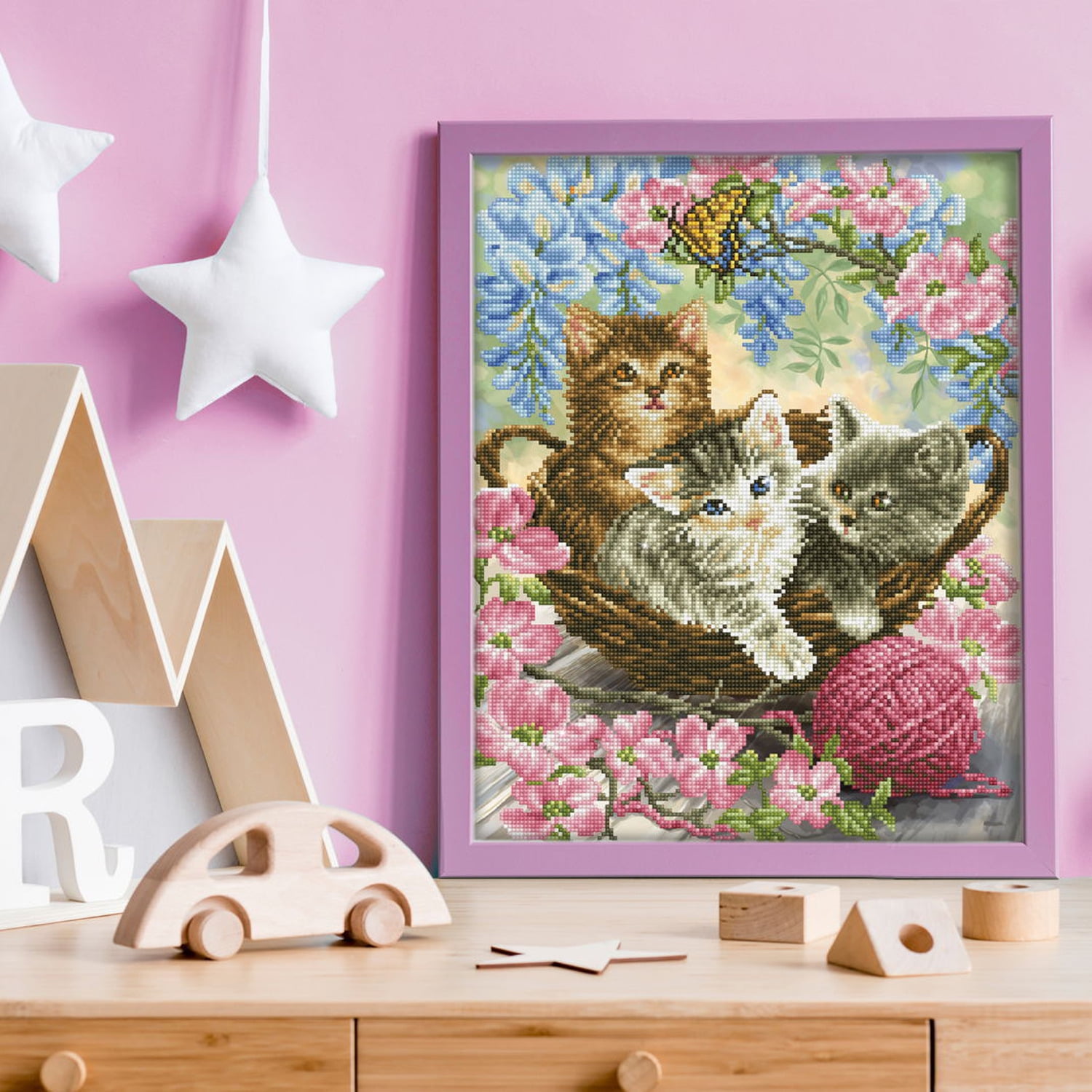 Diamond Dotz Kitty Knits Diamond Painting Kits for Adults - Diamond Art Kits a Relaxing Creative Craft Kit with Dotz Gems 15.7x19.7