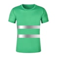 thumbnail image 2 of Nyeemya Men Hi Vis Shirt High Viz Visibility Reflective Safety Short Sleeve T-Shirt Tops Vest Green M, 2 of 5