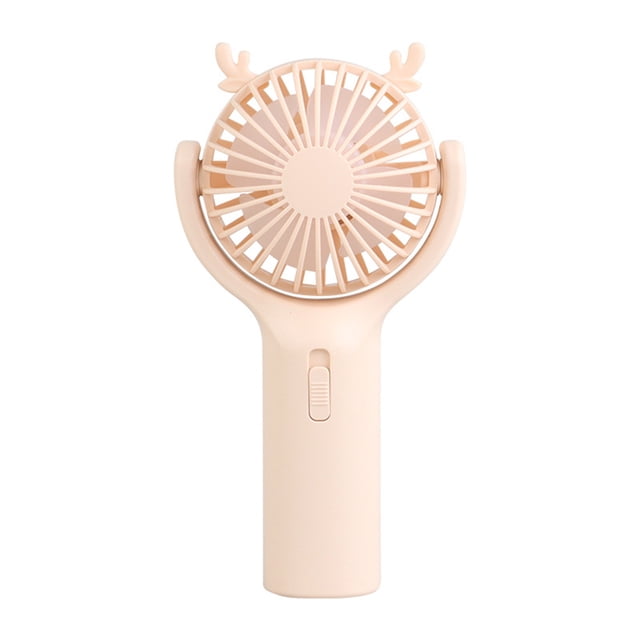 Pink Mini Portable Hand Fan Usb Charging 3 Speed Quiet Stand Lightweight Makeup Desk Office Personal Use