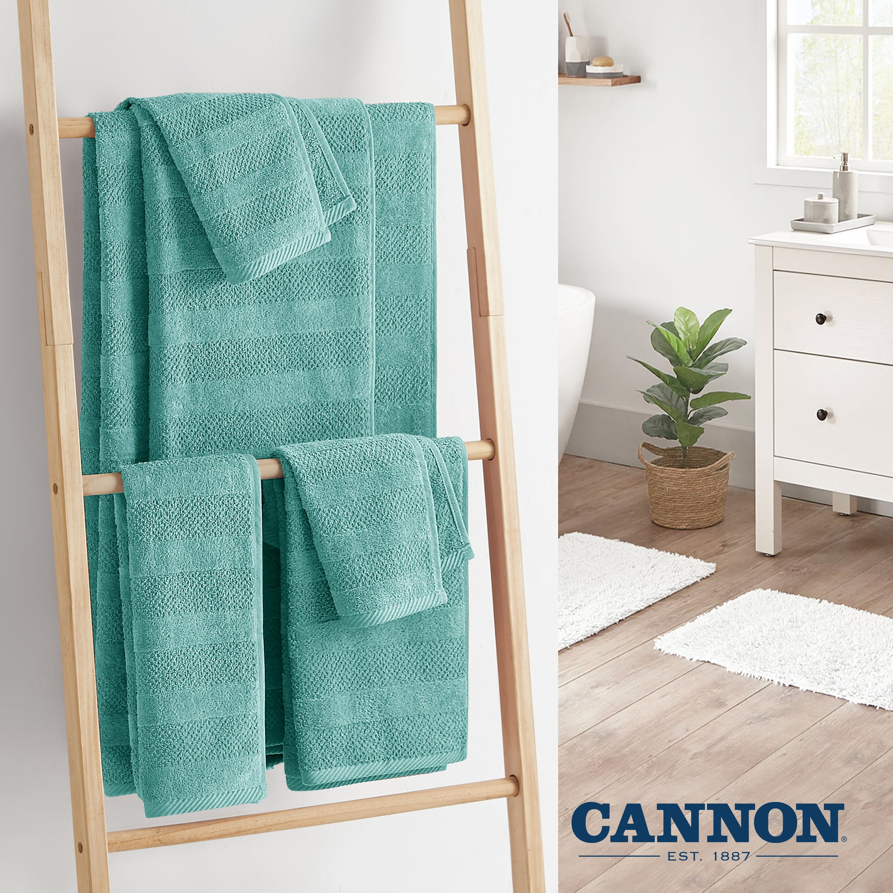 CANNON Luxury 100% Cotton Zero Twist Hand Towels (16 L x 28 W), 500 GSM,  Aero Spun, Dobby Hemmed Borders, Super Soft, Thick & Highly Absorbent, Easy