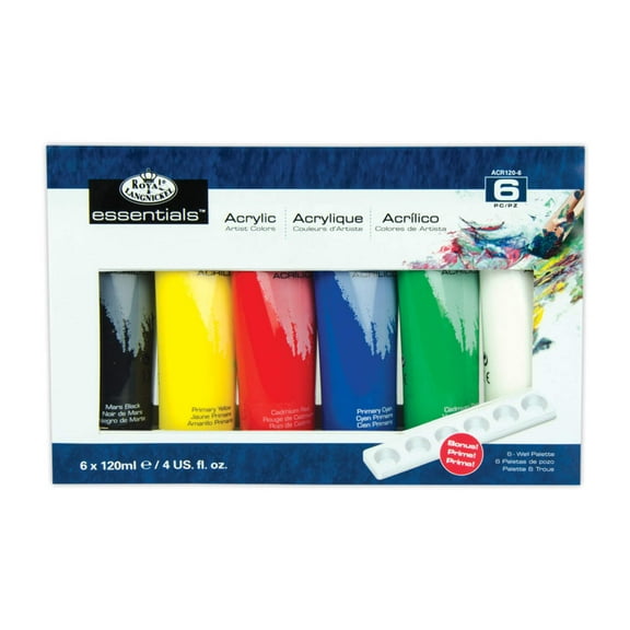 Royal & Langnickel Acrylic Paints 120ml 6/Pkg-Assorted Colors