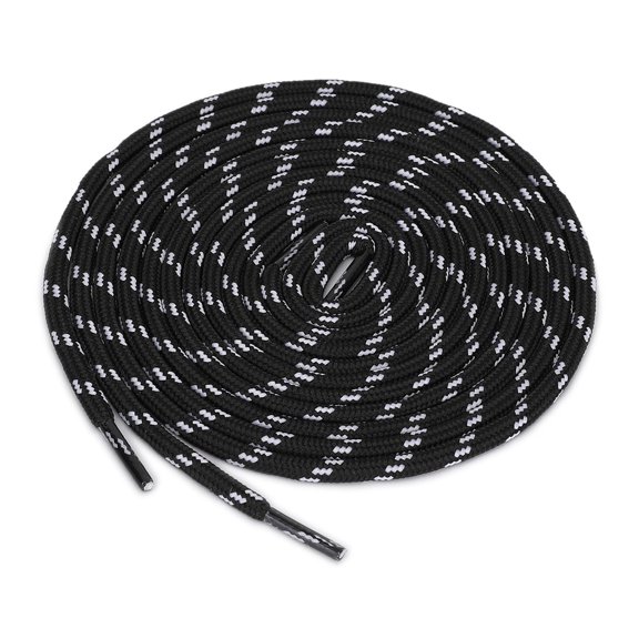 INSPIRE CHIC 3 Pairs Core Non-slip Round Shoelaces for Boots Hiking Walking Outdoor Shoes Black White 100cm / 39.37"