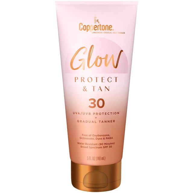 Loción de protección solar Coppertone Glow Protect and Tan SPF 30 150 ml