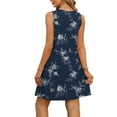 thumbnail image 4 of Mqqzkk Summer Dresses for Women Beach Vacation Boho Floral T Shirt Sleeveless Sundress Fashion Tank Dress, 4 of 7