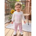 thumbnail image 5 of Cjfdfy Toddler Baby Girl Fall Outfit Pink Plaid Bow Embroidery Long Sleeve Tops Sweatshirt And Plaid Elastic Pants Cute Little Girl Fall Winter Outfit 6M-4Y, 5 of 9