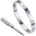 thumbnail image 1 of Pulsera de acero inoxidable con bisagra y diseño de tornillo de la serie Love, 1 of 7