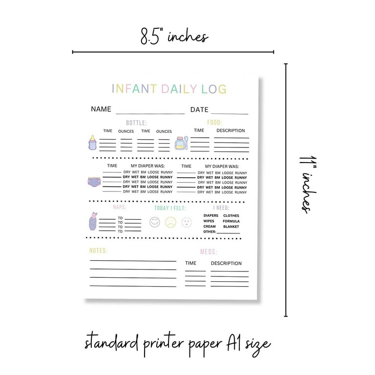 infant-daily-log-sheets-for-daycare-mothers-day-out-100-pk-report-sheets-single-prints-individual-daily-tracker-infant-log-book-send-home-form-for-parents-walmart-com for Free Printable Infant Daily Report Template Infant Daily Log Sheets for Daycare Mothers Day Out 100 pk Report Sheets Single Prints Individual Daily Tracker Infant Log Book Send Home Form for Parents - Walmart.com for Free Printable Infant Daily Report Template