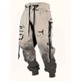 thumbnail image 4 of Men's Aztec Print Sweatpants Novelty Graphic Casual Loose Elastic Waist Drawstring Baggy Plus Size Pants For Men Black XXL, 4 of 4
