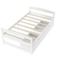 thumbnail image 4 of Twin size platform bed, Wooden Daybed with two drawers, No Box Spring Needed, 77.1x40.7x23.1, White, 4 of 7