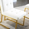 thumbnail image 3 of Modern Velvet Dining Chair , Beige, , Gold Stainless Frame 2 Beige Chairs, Base 2pcs, 3 of 6