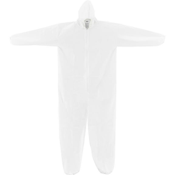 Disposable Microporous Coverall Elastic Wrists/Ankles Hood White XL 25/Case