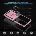 thumbnail image 5 of Dteck for Samsung Galaxy Z Flip 7 Case with Screen Protector & Ring Stand, Shockproof Flip Phone Case for Galaxy Z Flip 7 5G [Support Magnetic Car Mount], Pink, 5 of 8