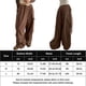 thumbnail image 2 of Pantalones Pantalones holgados con cordón, bordado del alfabeto, para mujer, con bolsillos, uso diario cómodo Ygjytge Marrón T S para Mujer, 2 of 6