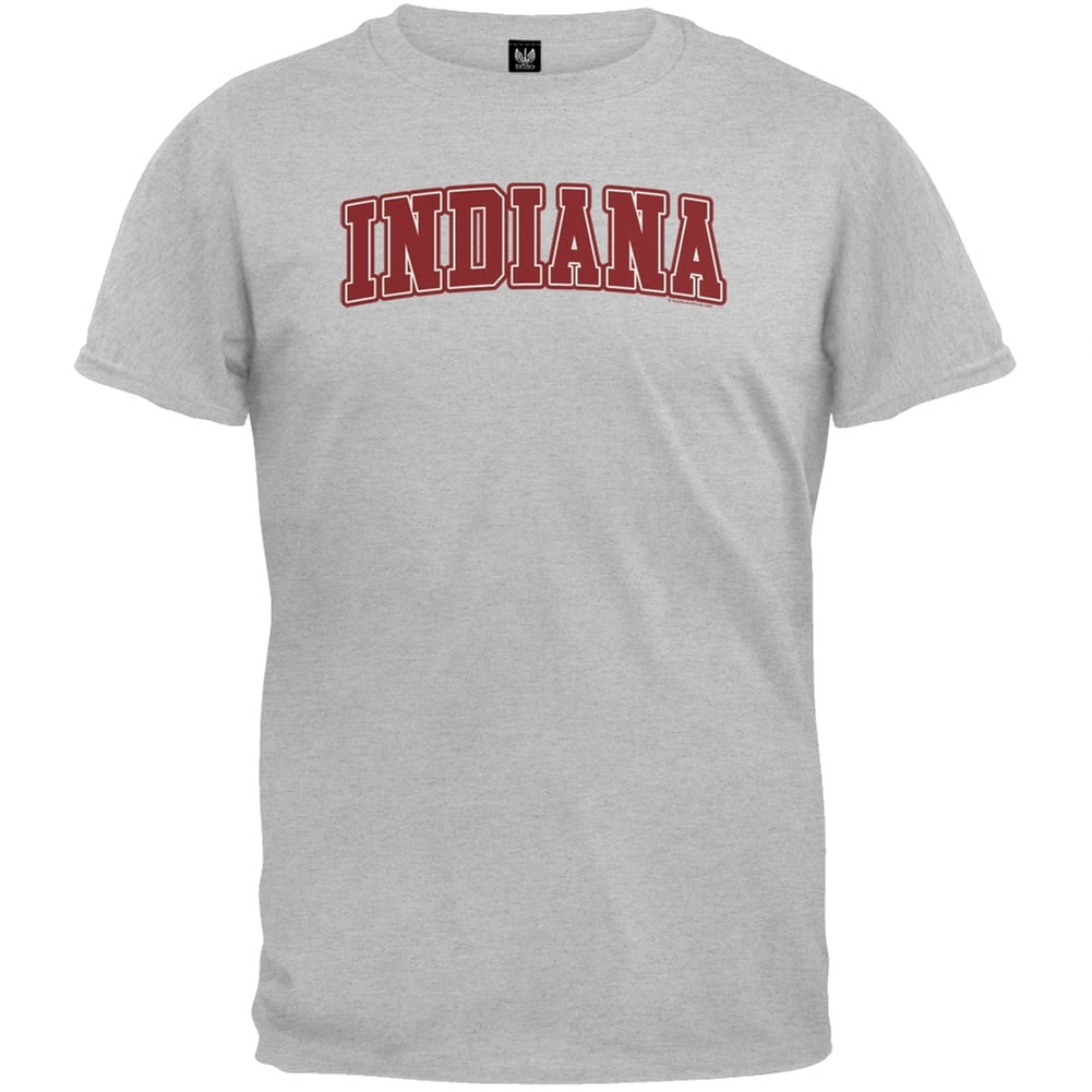 Indiana Lifestyle Indiana State Flag Silhouette WHT Indiana Men's Baseball T-Shirt