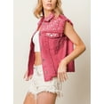 thumbnail image 2 of Liacowi Women's Summer Jean Vest Sleeveless Beading Pearls Button Down Denim Tops Streetwear Jean Jacket, 2 of 8
