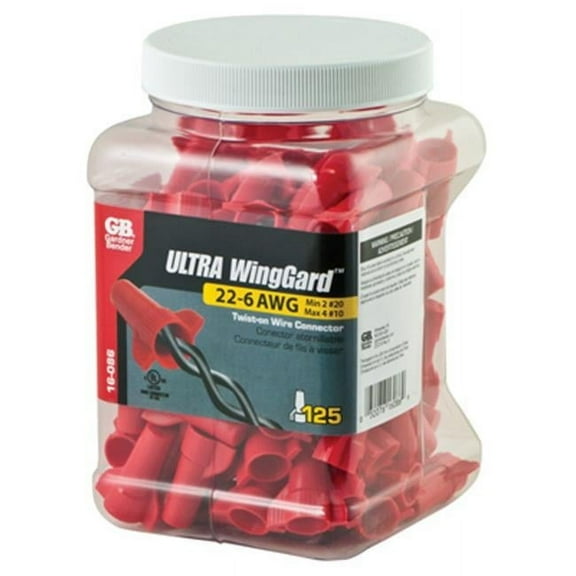 Gardner Bender 16-086N Large Winggard Twist-On Electrical Wire Connector - 125 Pack, Red