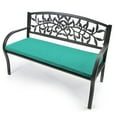 thumbnail image 2 of Jordan Manufacturing 54" x 18.5" Blue Turquoise Solid Rectangular Outdoor Settee Swing Bench Cushion with Ties, 2 of 10