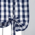 thumbnail image 5 of 1 Piece Buffalo Check Plaid Gingham Rod Pocket Window Tie Up Shade Curtain Panel (23.6" X 63", Blue), 5 of 8