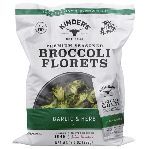 Kinder's Garlic & Herb Broccoli Florets, 13.5 oz (Frozen)