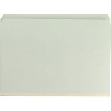 Smead Pressboard File Folder with SafeSHIELDÂ® Fasteners, 2 Fasteners, Straight-Cut Tab, 2" Expansion, Legal Size, Gray/Green, 25 per Box (19910)