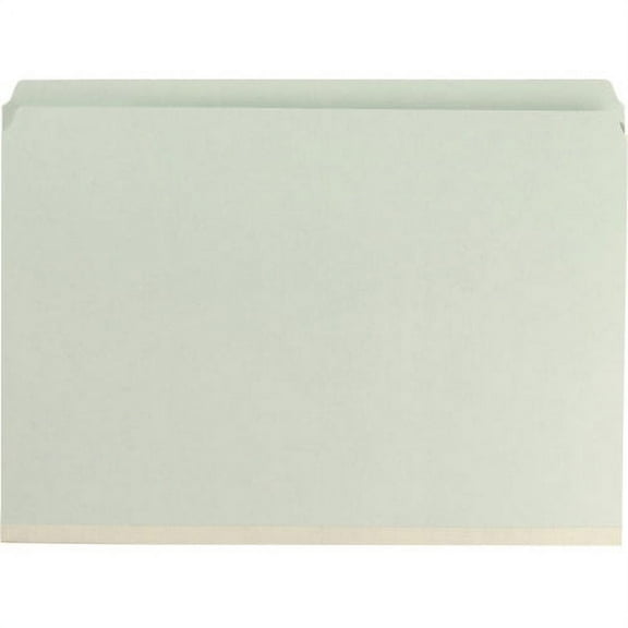 Smead Pressboard File Folder with SafeSHIELD® Fasteners, 2 Fasteners, Straight-Cut Tab, 2" Expansion, Legal Size, Gray/Green, 25 per Box (19910)