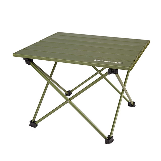 Table Pliante Portable d'Extérieur en Alliage d'Aluminium Table de Pique-Nique Table de Camping Vert Armée