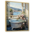 thumbnail image 2 of Designart "Bathroom in France" Floral Floater Framed Wall Art Print, 2 of 7