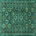 thumbnail image 1 of Ahgly Company Indoor Square Persian Turquoise Blue Traditional Area Rugs, 7' Square, 1 of 4