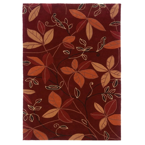 Riverbay Furniture 5' x 7' Transitional Hand Tufted Rug in Garnet and Orange