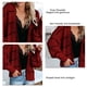 thumbnail image 3 of Cárdigan de punto para mujer, frente abierto, hombros caídos, rayas, manga larga, transpirable, estilo informal, cárdigan rojo vino XL, 3 of 4