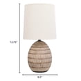 thumbnail image 4 of Simple Home 12.75 in Bohemian Carved Ceramic Table Lamp with Beige Shade, 4 of 9