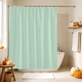 thumbnail image 4 of Pure Pale Green Shower Curtain, Waterproof Shower Curtains for Bathroom, Modern Solid Color Minimalist Art Washable Fabric Bathtub Curtain Set Bath Decor with 12 Hooks 72"x78", 4 of 8