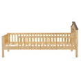 thumbnail image 4 of EUROCO Wood Twin Size Platform Bed Frame with House Like Roof and LED Light, Natural, 4 of 14